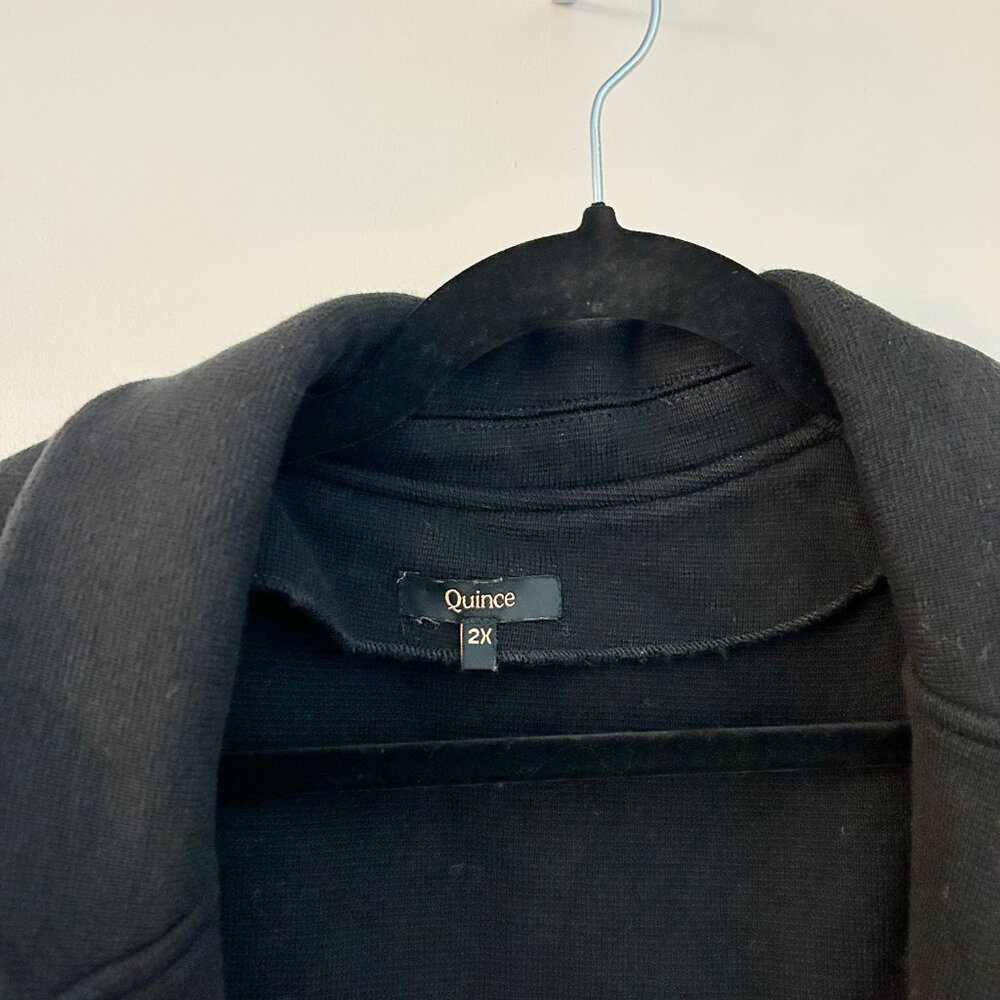 Quince 100% Organic Cotton Knit Blazer in Black Size 2X - Picture 5 of 8
